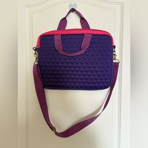 Purple and Pink Quilted Laptop Tote Bag